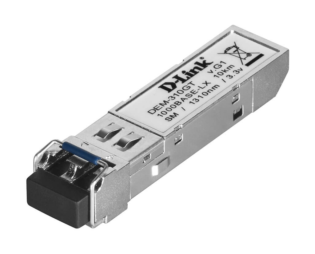 1-port SFP LX SM Fiber Transceiver (Up to 10Km, Support 3.3V power)