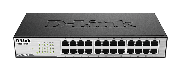 D-Link 24-port 10/100Base-T  unmanaged Switch  (Metal casing, UK Power plug)