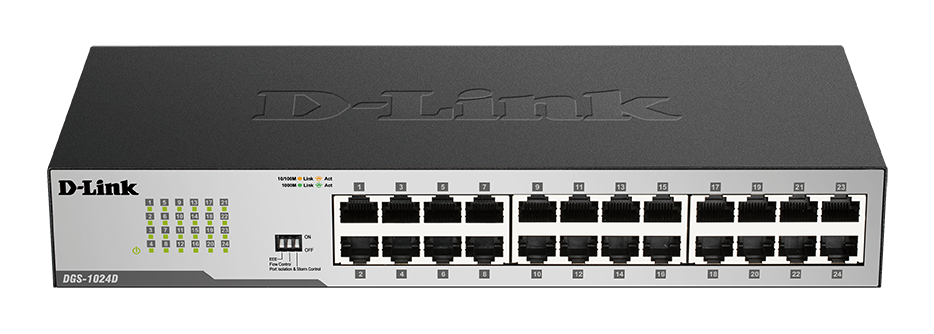 D-Link 24-port 10/100/1000Base-T Unmanaged Green Desktop/Rackmount Gigabit Switch