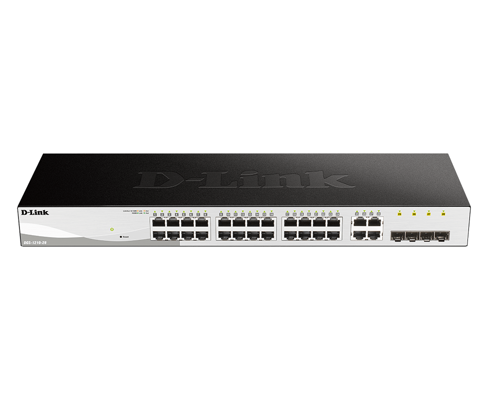 D-Link 48-Port 10/100/1000BaseT PoE + 4 Gigabit SFP ports Web Smart Switch, 370W PoE budget. (802.3af/802.3at support)