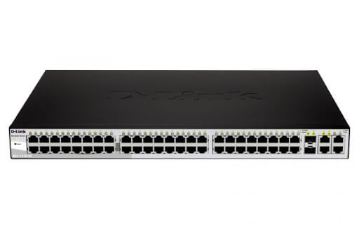 D-Link 48-port 10/100BaseT +2-port 10/100/1000Mbps Copper + 2 Combo Copper/SFP Smart Switch