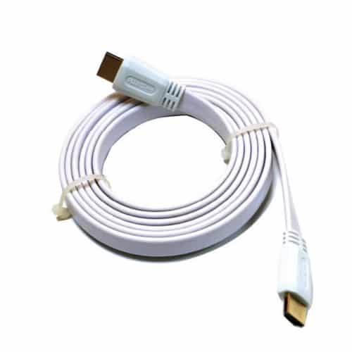 D-Link HDMI 1.4 A TYPE/D TYPE 1.8m flat cable, White  (PE Packing)