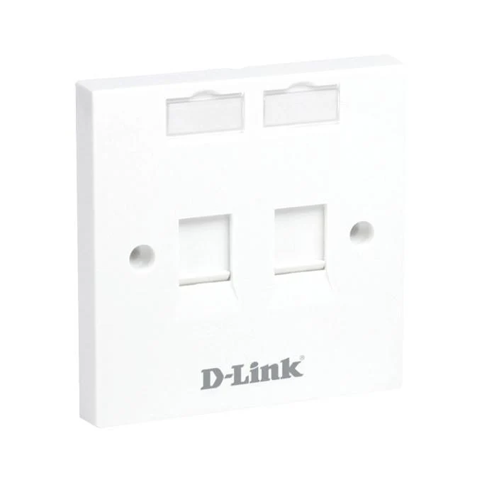 D-Link Dual Faceplate Accepts Two Keystone Jacks with Shutter & ID Plate- 86*86