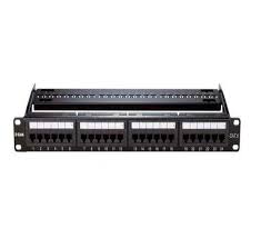 24 Port CAT6 UTP Fully Loaded Punch Down Patch Panel – 1U – Black Color