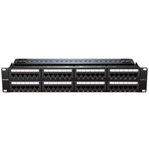 48 Port Cat6 UTP Fully Loaded Punch Down Patch Panel – 2U Black Colour