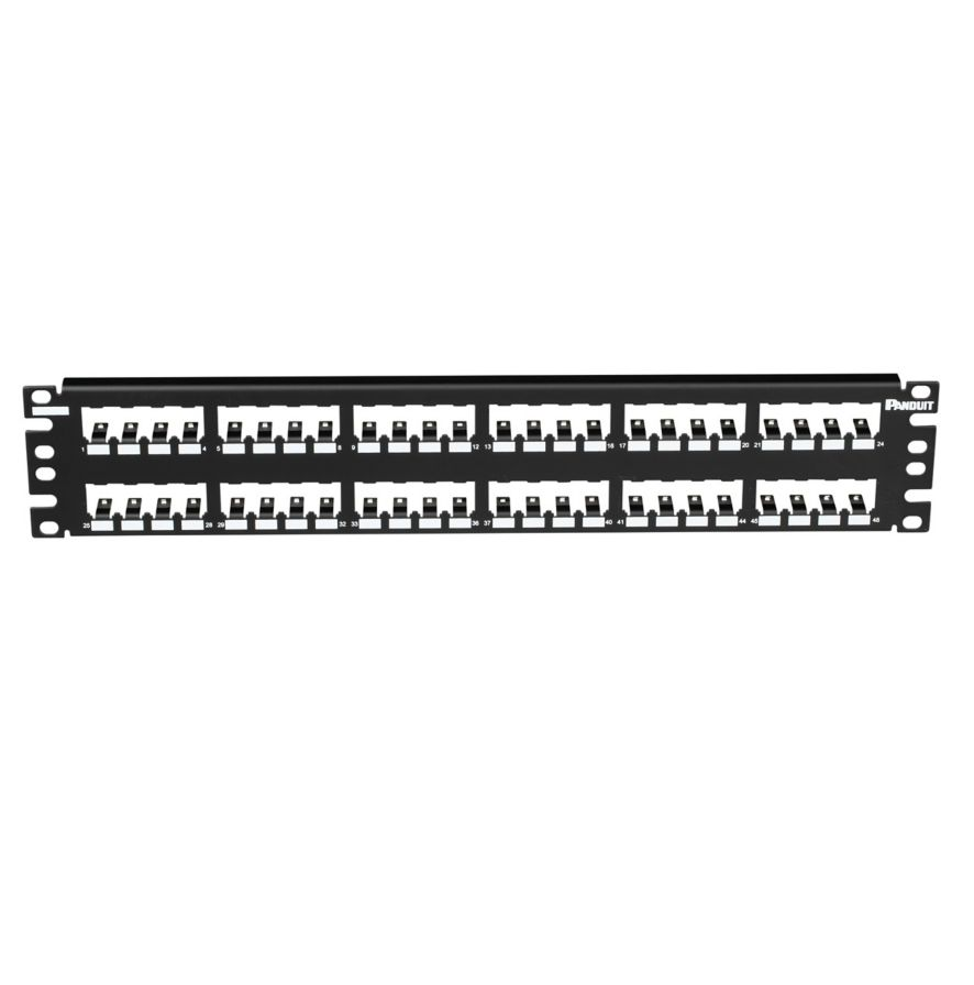 Mini-Com® Patch Panel, 48 Port, 2 RU, Black